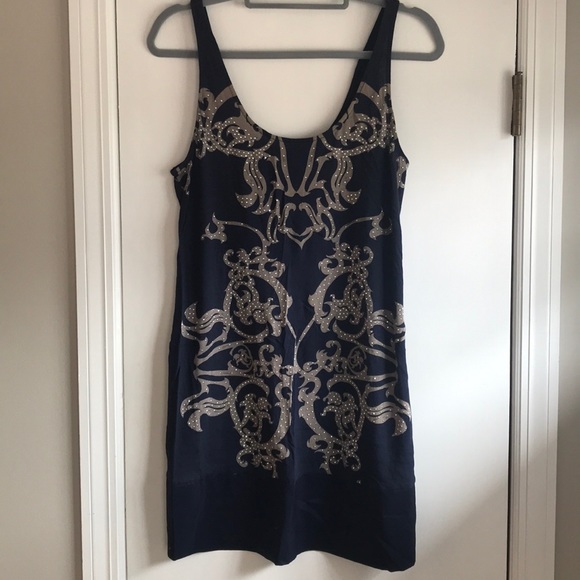 Express Navy Blue Cotton Tank Dress - Picture 3 of 7